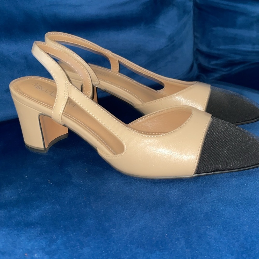 Two toned slingblack block heels - Picture 5 of 6